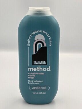 method Creamy Vanilla Cocoa Musk Body Wash 18 Oz Nwt